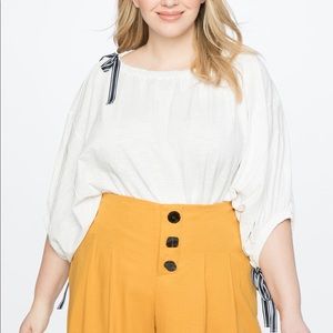 NWT ELOQUII Boat-neck Balloon Sleeve Top